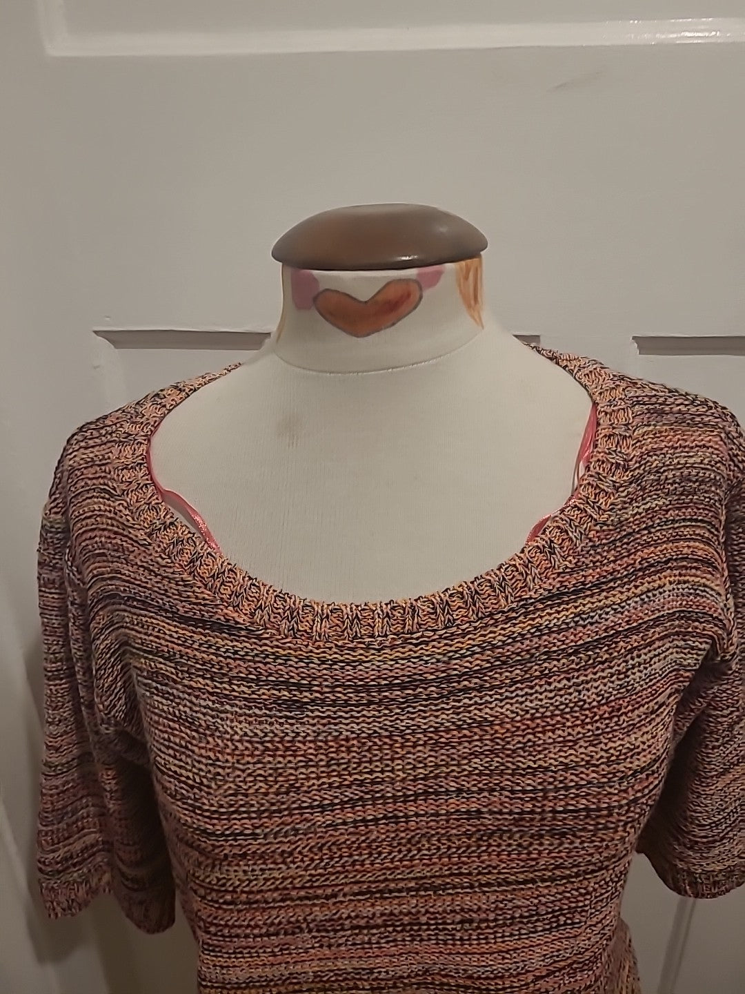 Ladies F&F Size 8 Pink Fleck Mid Sleeved Pullover Jumper