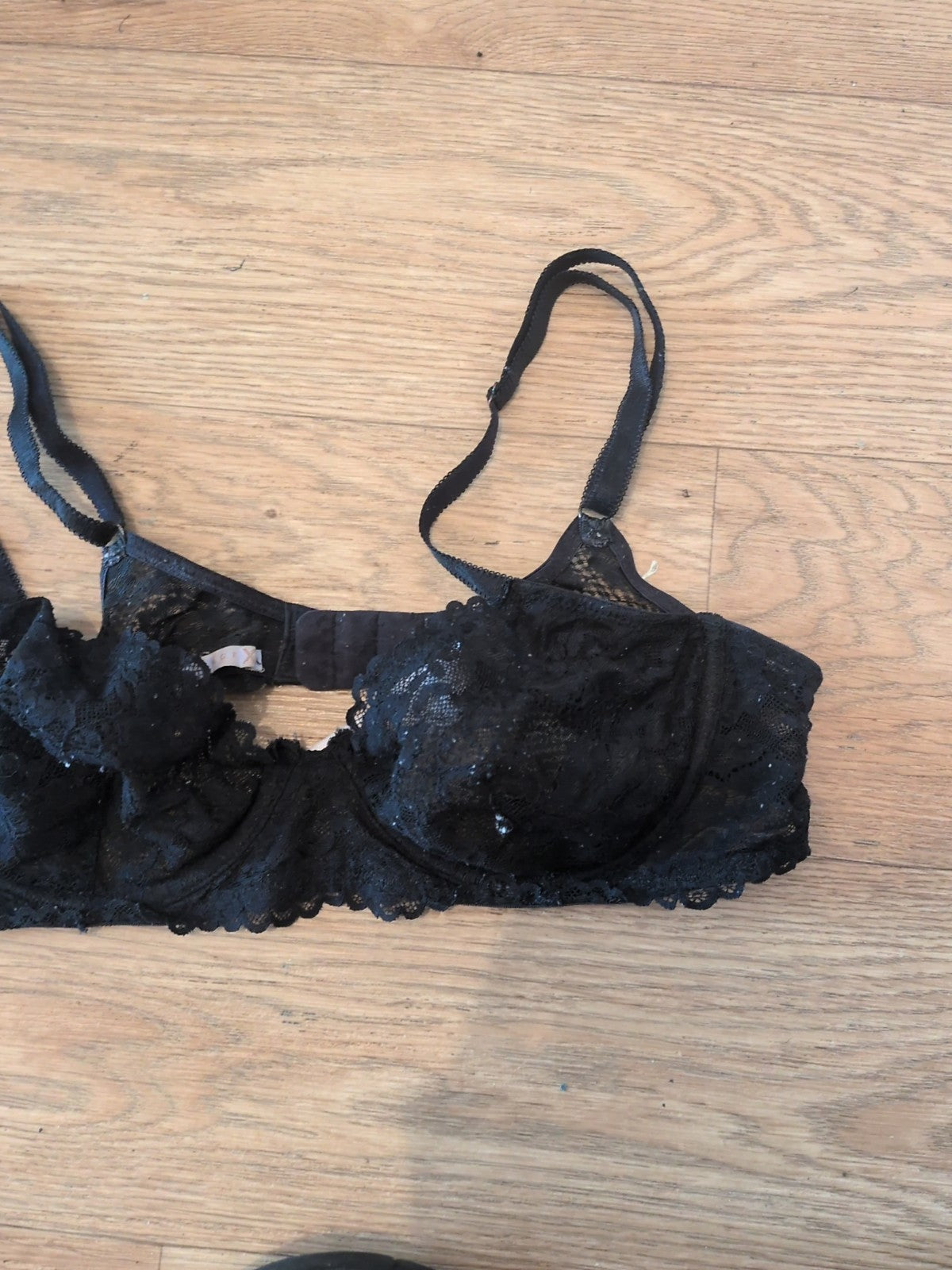 34c Black Lacey Unpadded Wired Bra