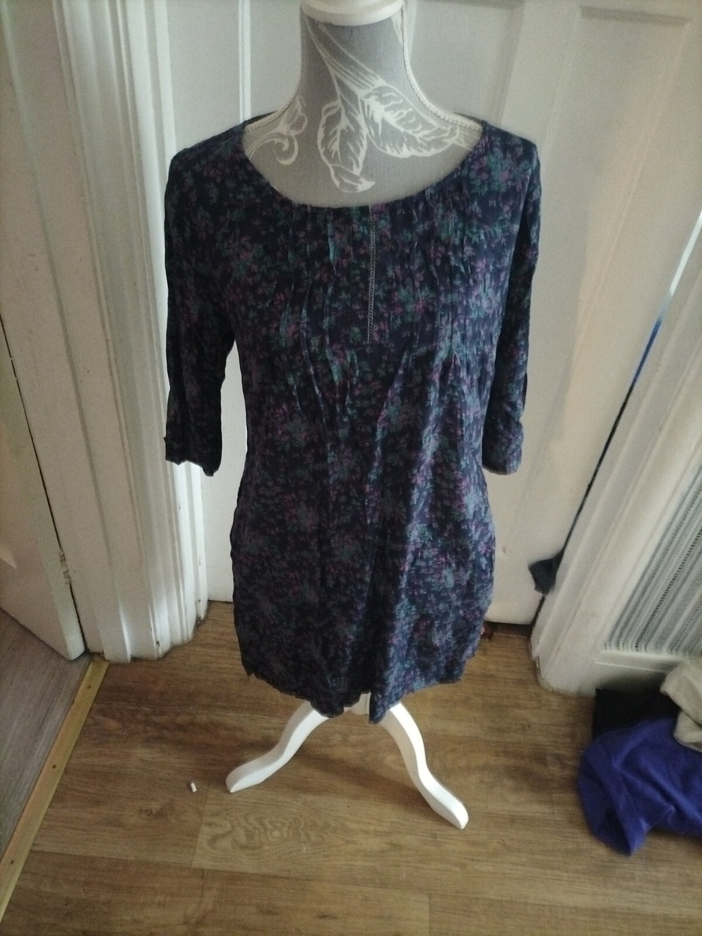 Ladies Mistral Size 8 Floral Mid Sleeved Dress