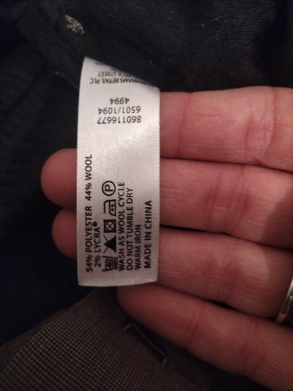 Mens Designers@ Debenhams Size 40R Khaki Trousers