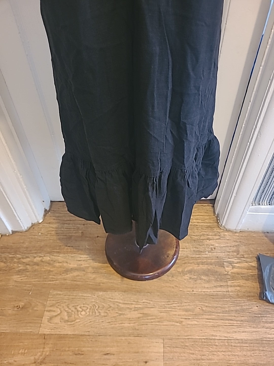 Ladies Next Size 8 Black Flowy Black Wide Neck Dress