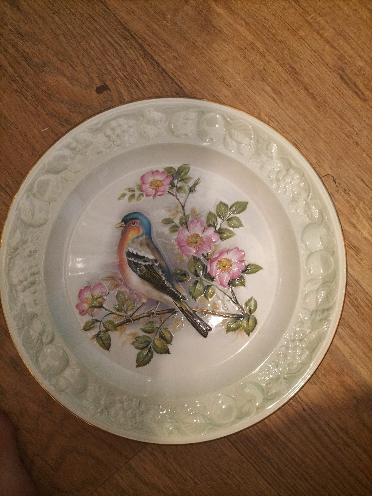 Royal Worcester Spode Palissy England Hand Painted Plate ‘Chaffinch’ 23cm
