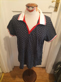 Mens Terre De Marins Size Large Navy Anchor Short Sleeved Polo