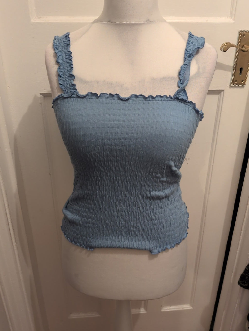 New Look 12 Blue Bubblehem Sleeveless Top