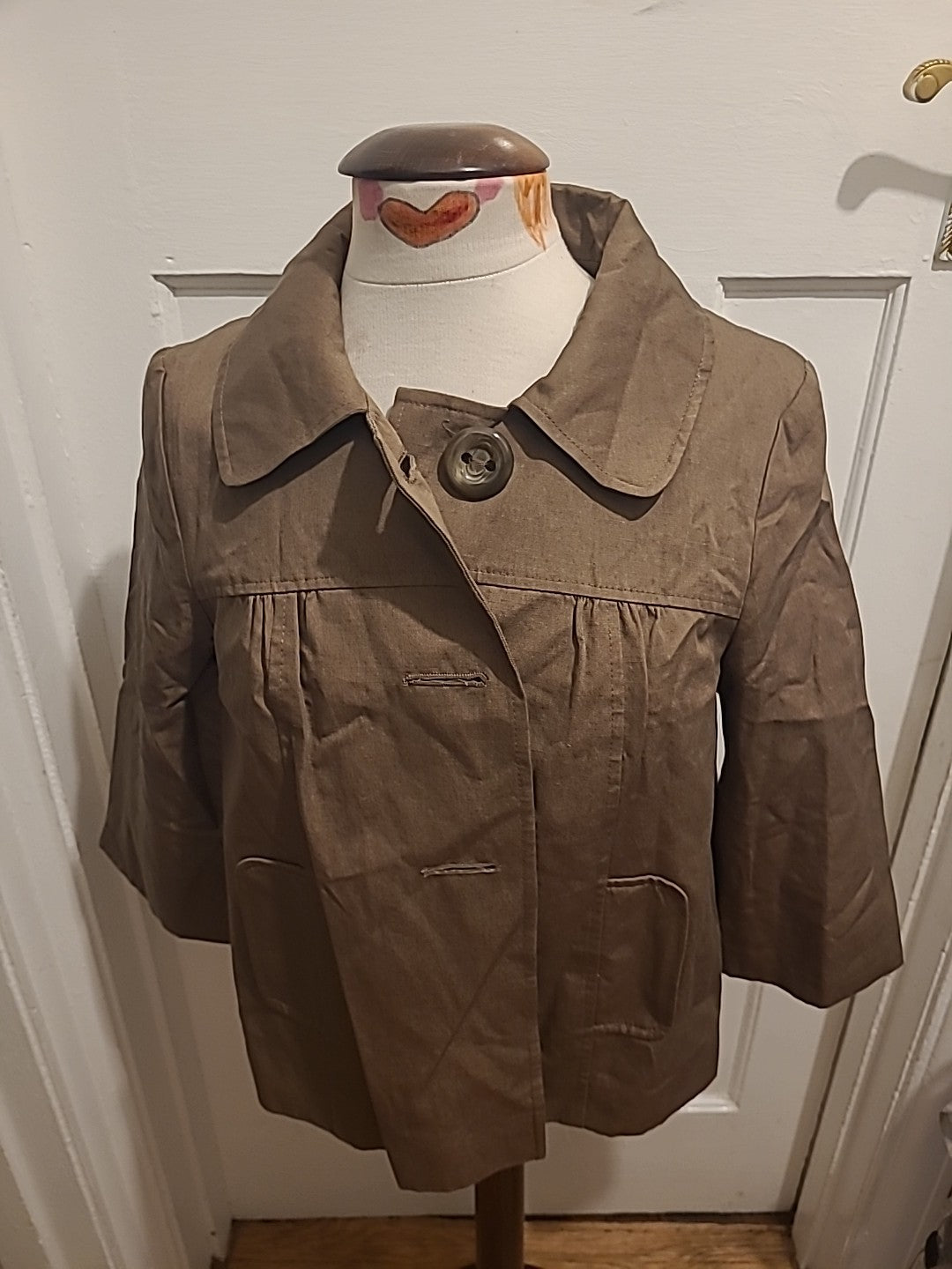 Ladies George Size 12 Brown Lined Buttoned Blazer