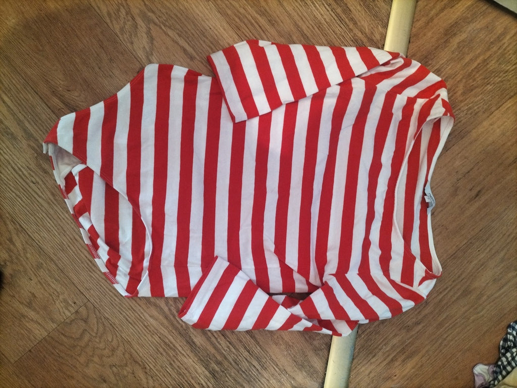 Next 6 Red And White Stripe Long Sleeve Bodysuit