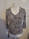 Maine New England Size 14 Grey Black And Purple Blouse