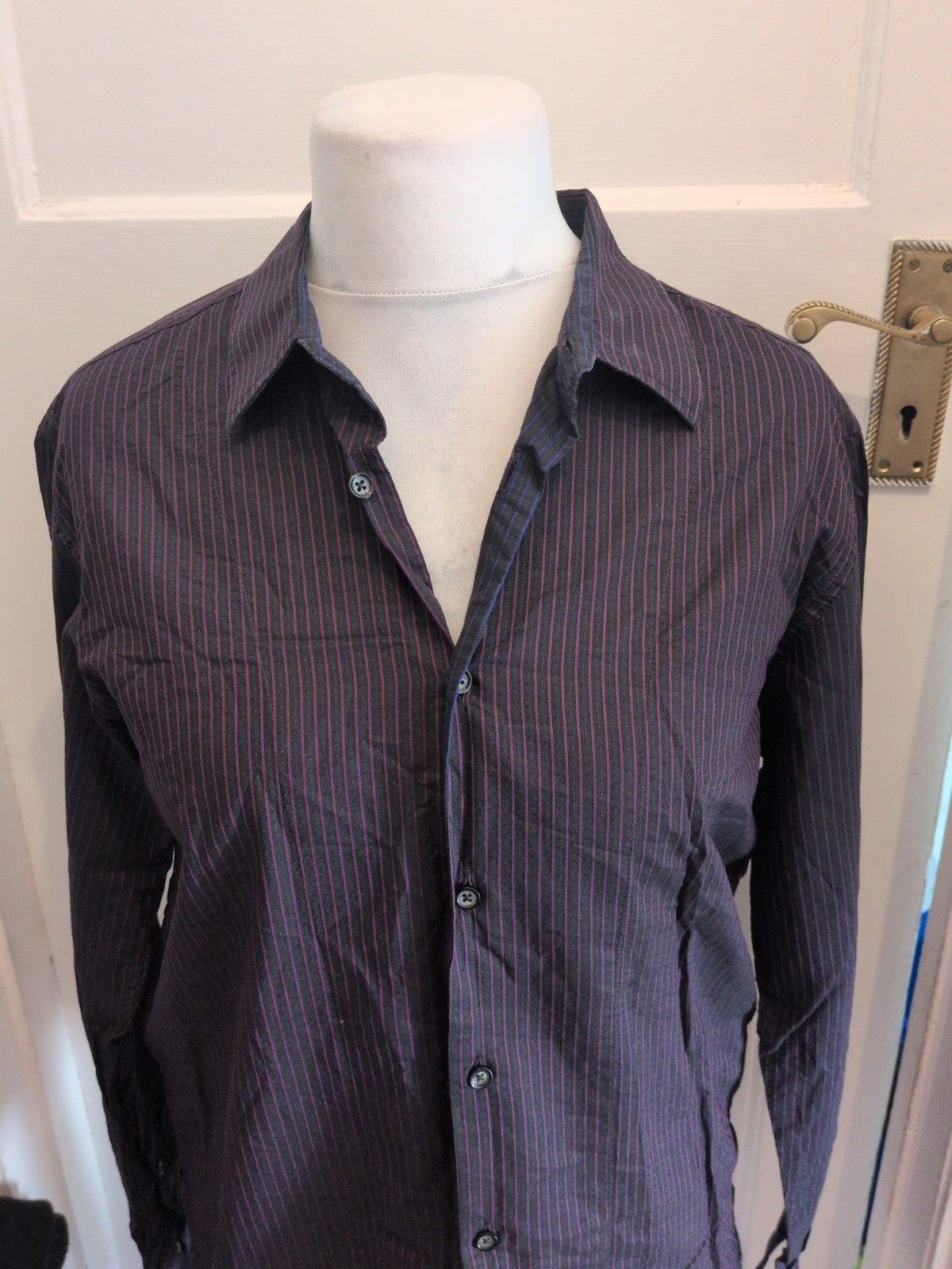 Ted Baker 4 Purple Stripe Long Sleeve Shirt