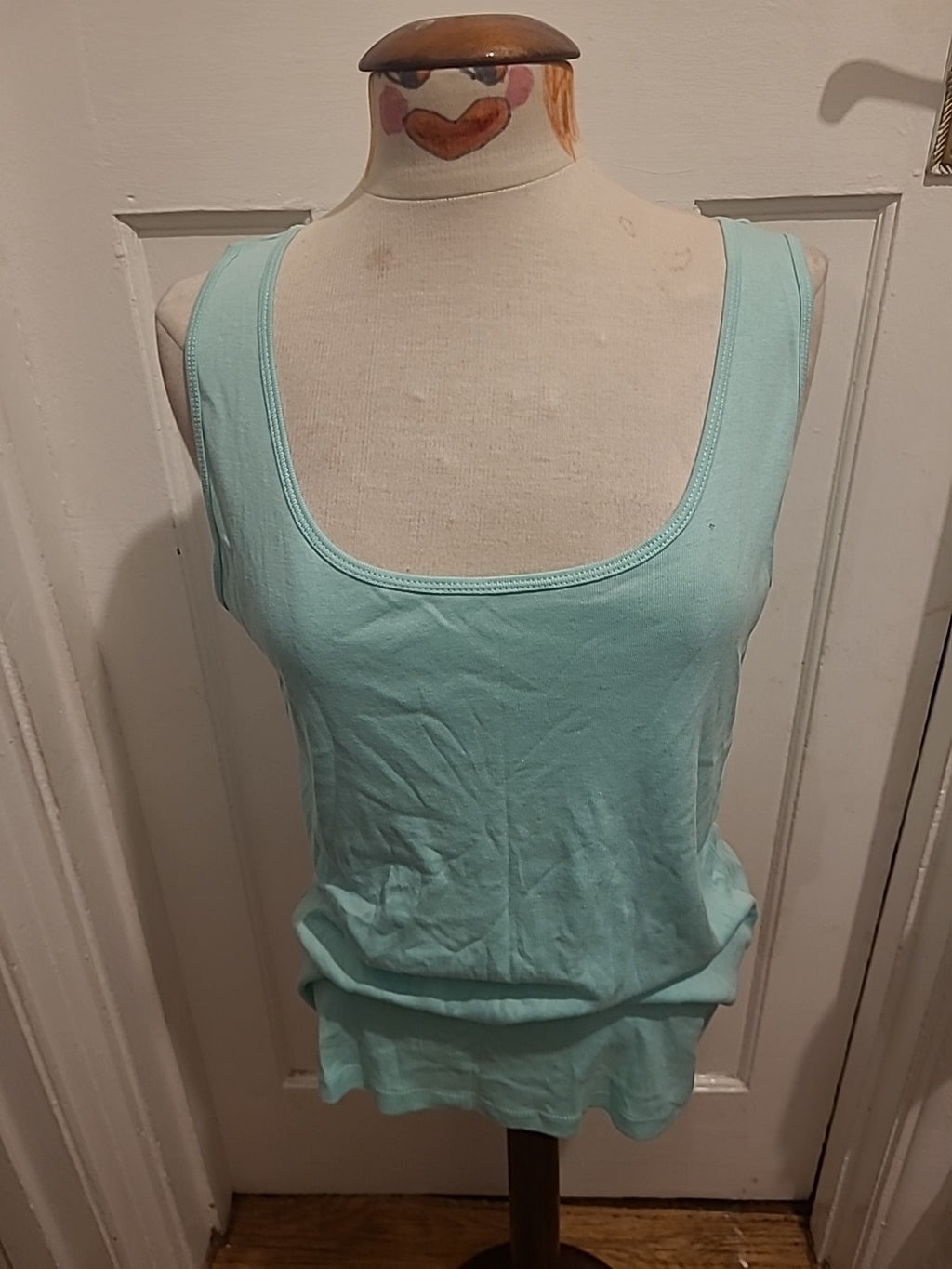 Ladies Peacocks Size 22 Turquoise Sleeveless Vest Top