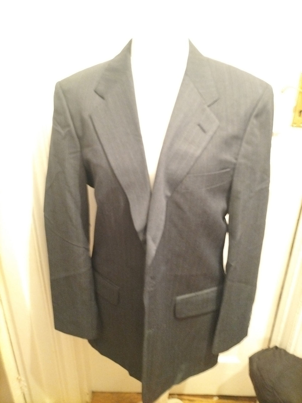 Mens At Micheal Size 42M Grey Pinstripe Suit Jacket Padded And Lined