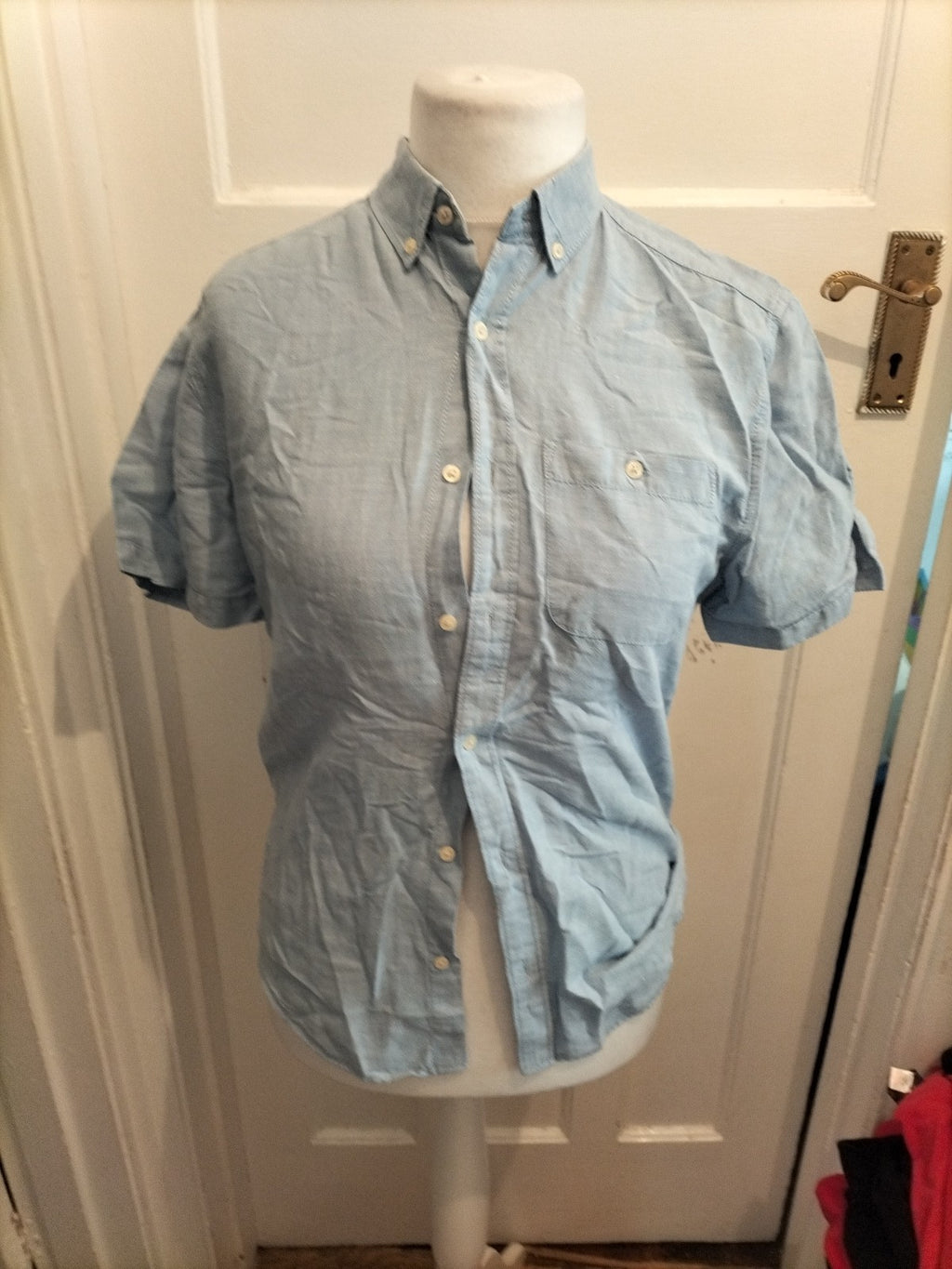 Mens Next Size Small Slim Fit Greyish Blue Short Sleeved T-shirt