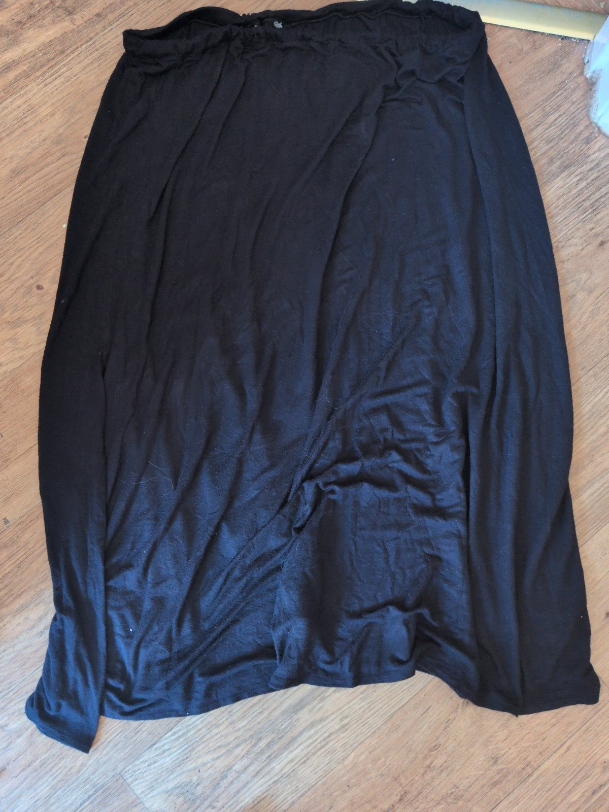 Ladies Size XL Black Elasticated Long Flare Skirt