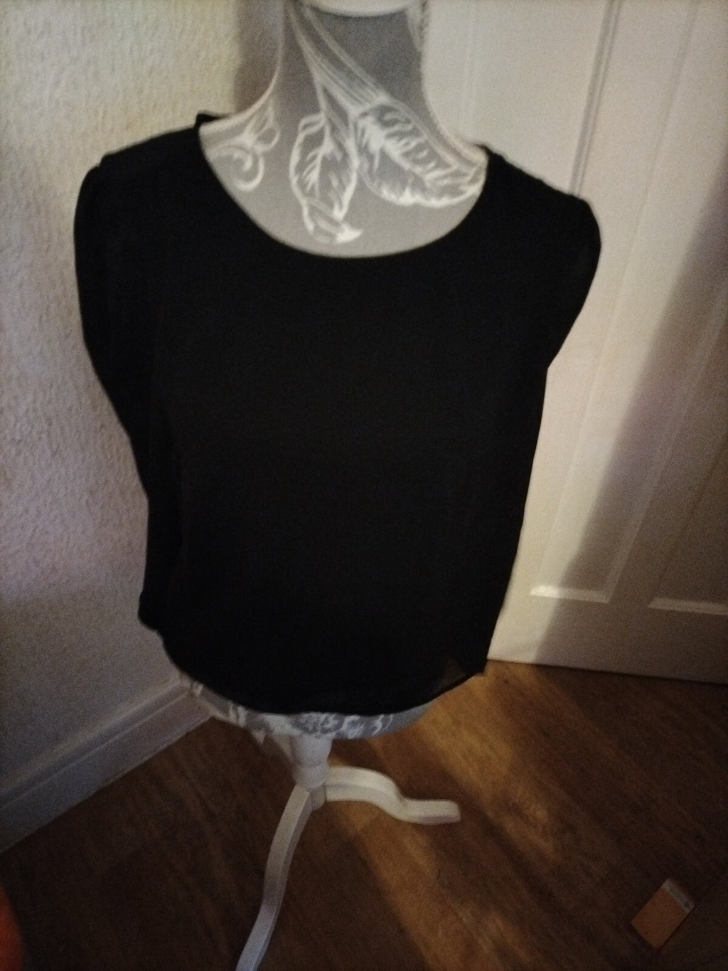 Ladies New Look 12 Black Long Sleeved Blouse