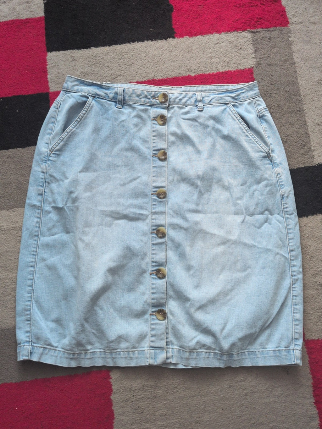 Nutmeg 16 Pale Buttoned Denim Skirt