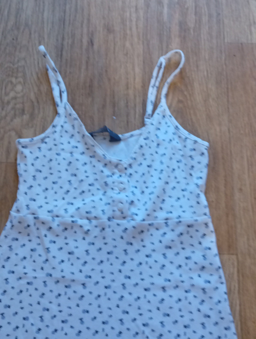 Ladies Primark Size XS White/Black/Purple Sleeveless Longline Top