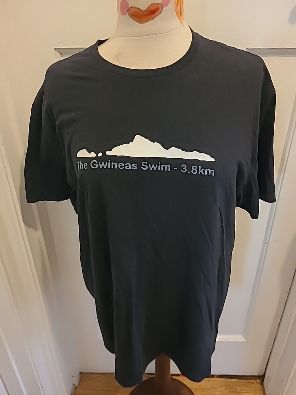 Ladies Gildan Size Large Black Short Sleeved "Swim" Tshirt
