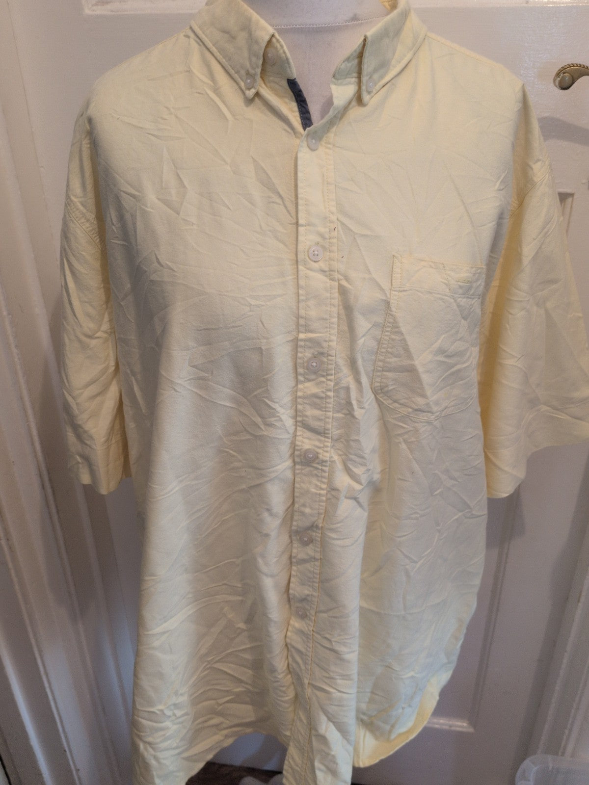George Casual Shirting 3XL Yellow Oxford Short Sleeve Shirt