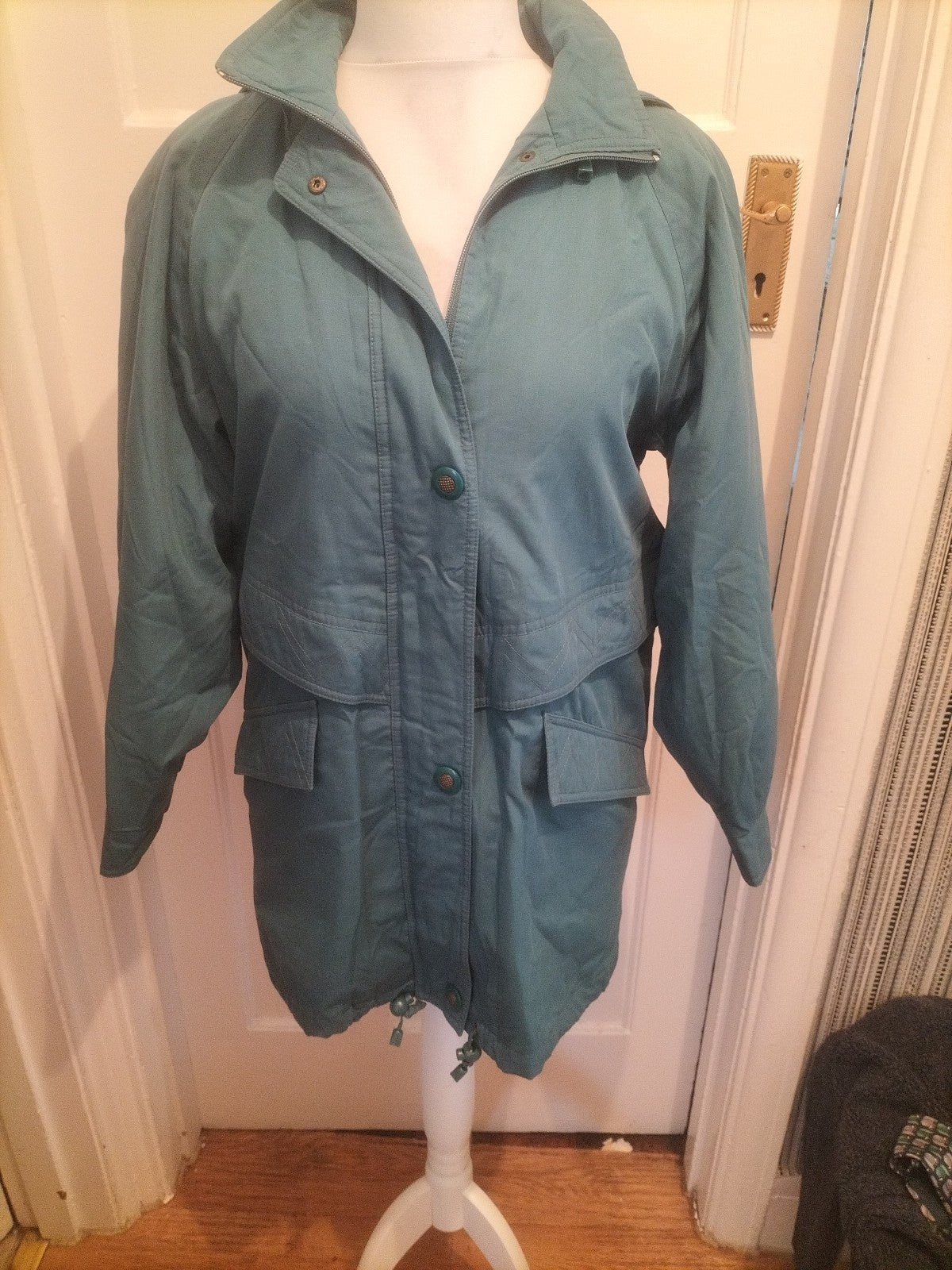 Ladies Telemac Size 10 Teal Zipped Coat