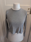 Topshop 10 Long Sleeve Frill Hem T-shirt