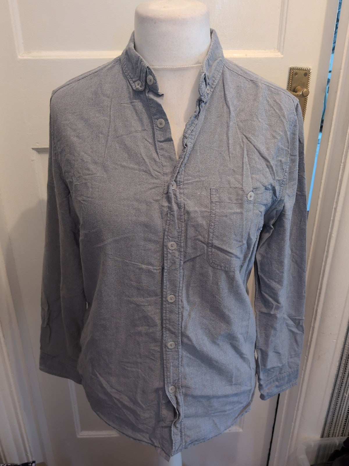 Mens Frederik Anderson Size M Blue Long Sleeved Shirt