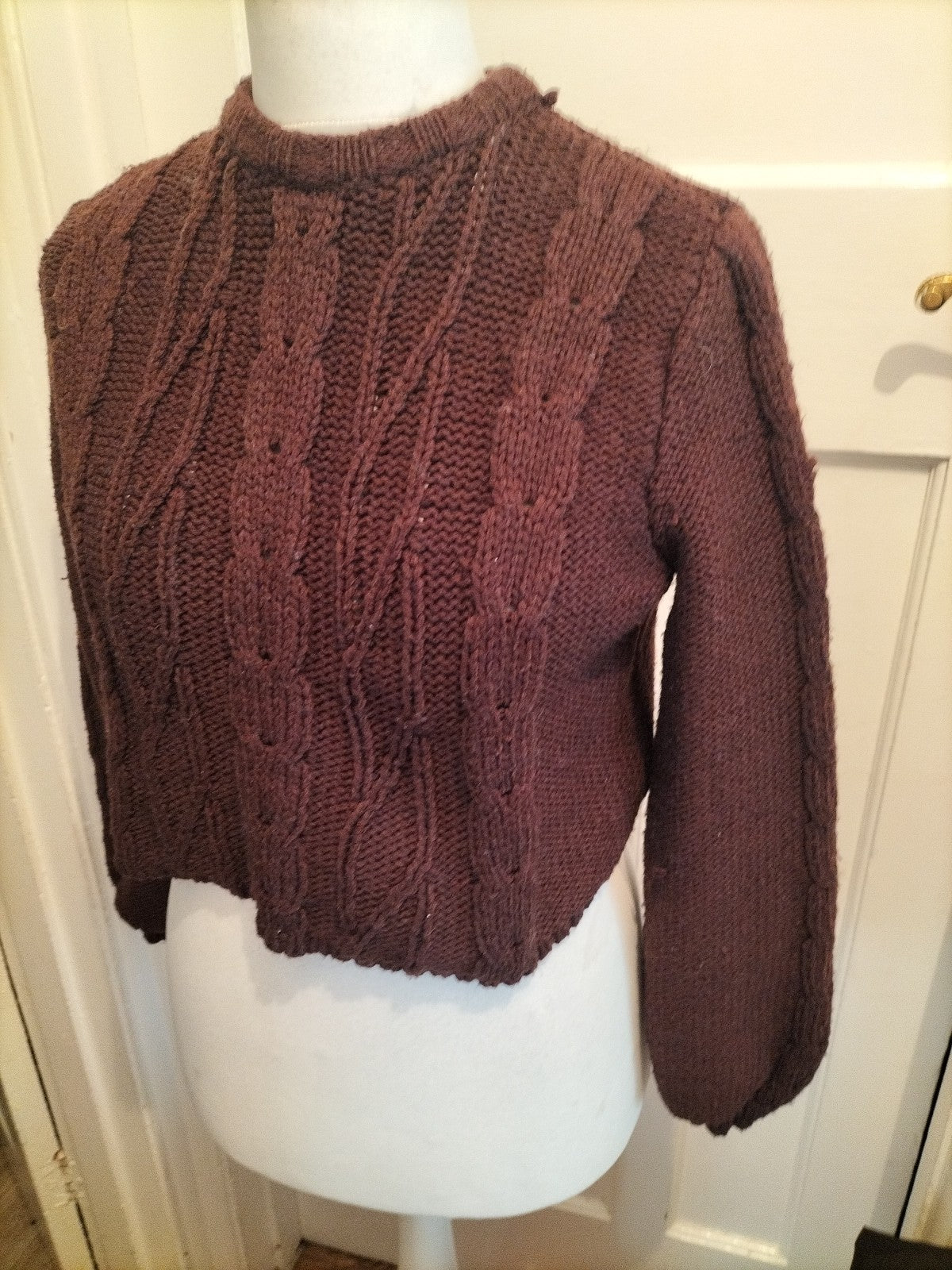 Ladies Monki Size Small Dark Brown Long Sleeved Jumper