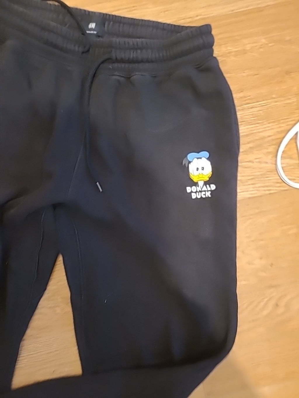 Ladies H&M Size Small Regular Fit Black Joggers Donald Duck