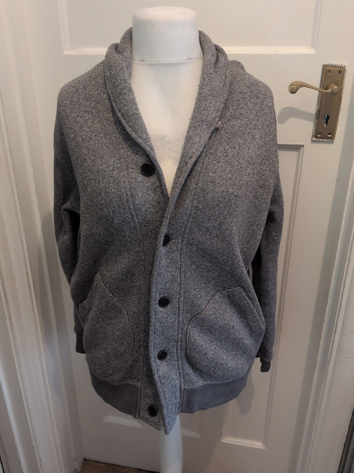 Rocha John Rocha Large Grey Collared Buttoned Cardigan Jumper