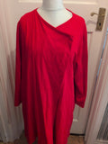 Ladies Size XL Red Half Sleeve Blouse Longline
