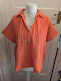 Nutmeg 14 Apricot Short Sleeve Collared Blouse