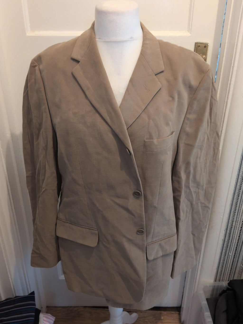 Mens Marks And Spencer Italian Size 44M Sandstone Tuxedo Suit Jacket