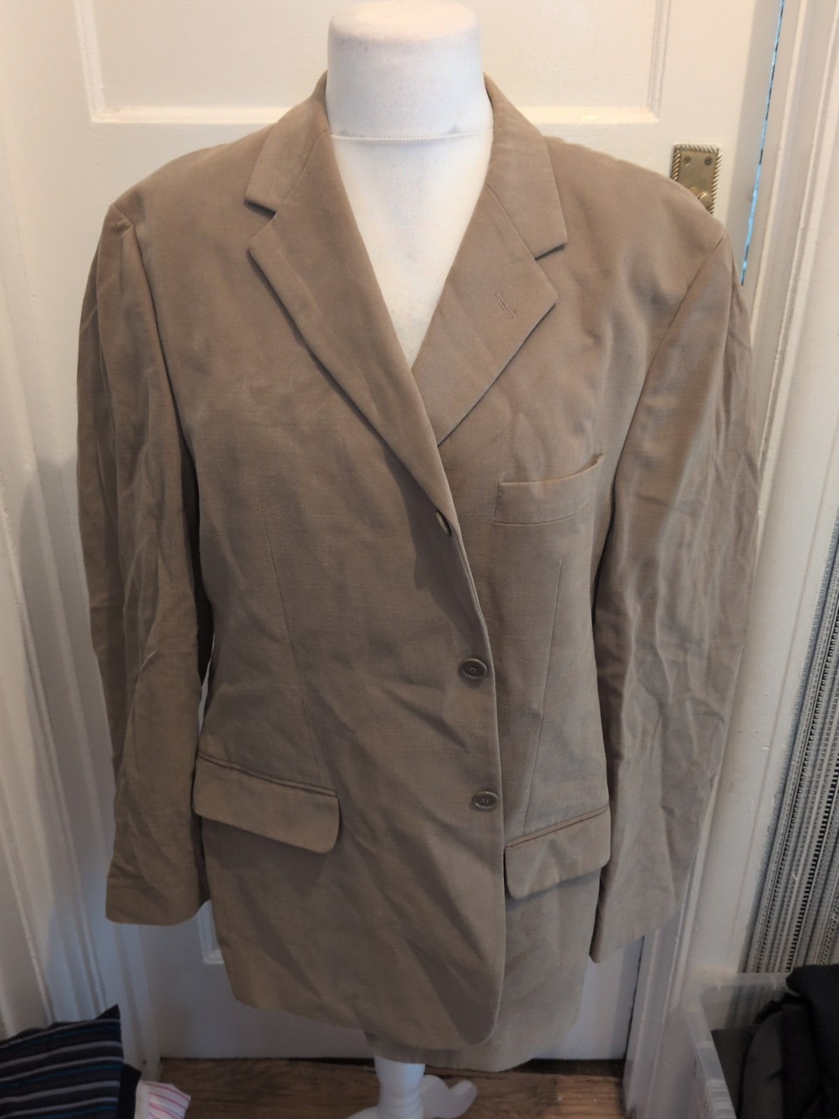 Mens Marks And Spencer Italian Size 44M Sandstone Tuxedo Suit Jacket