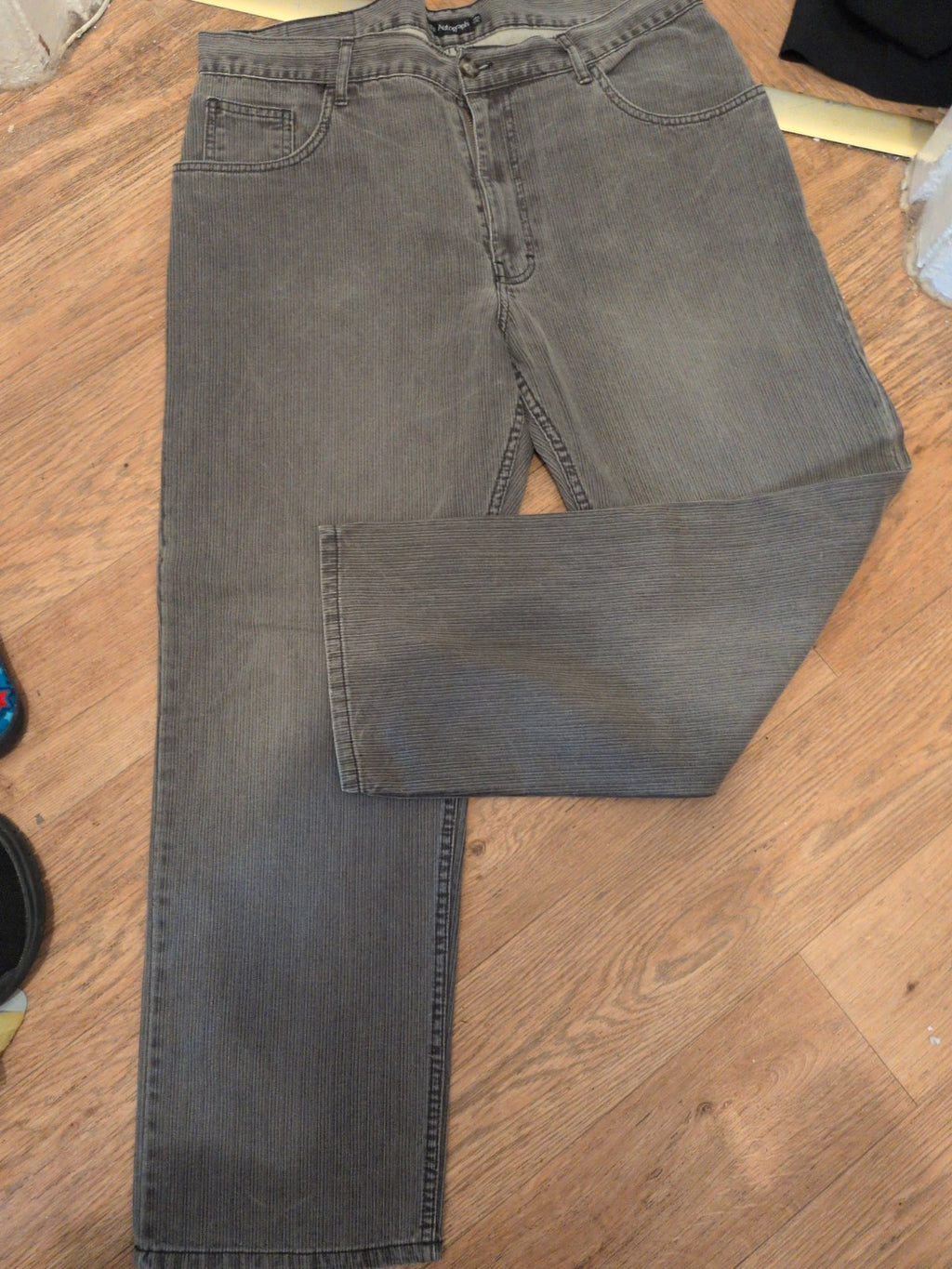 Autograph 38x29 Grey Striped Straight Jeans