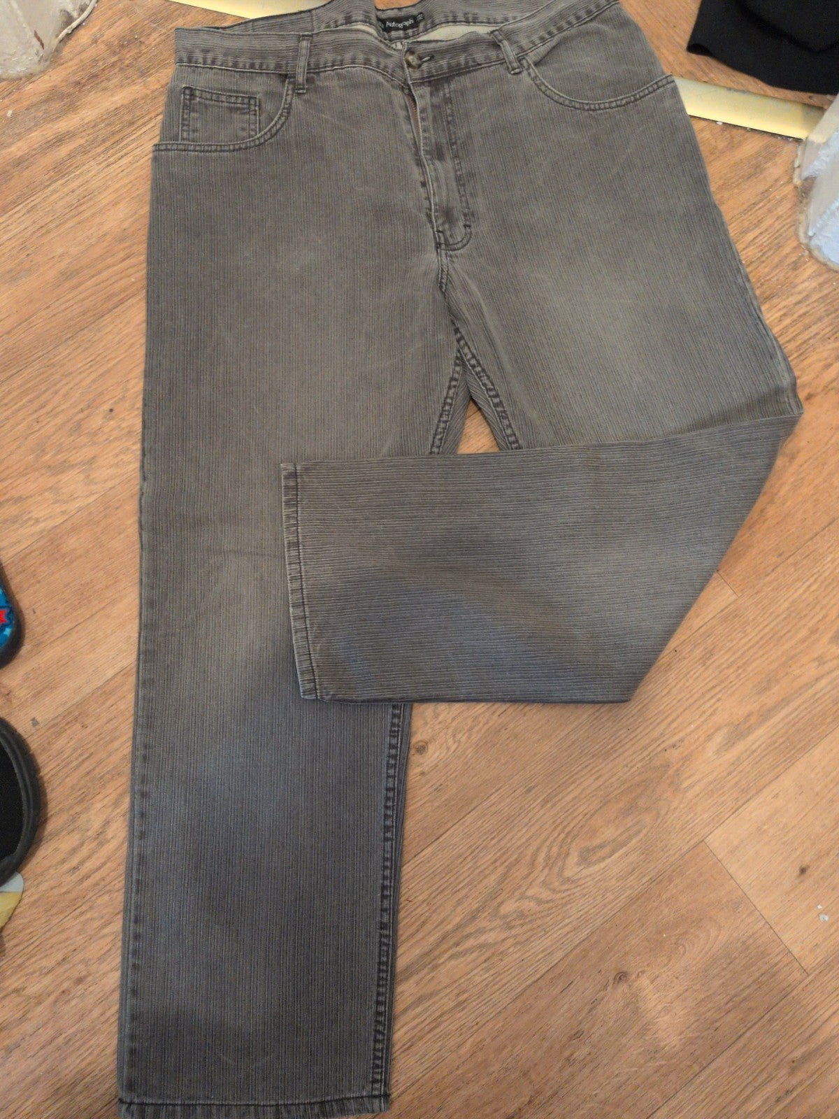 Autograph 38x29 Grey Striped Straight Jeans