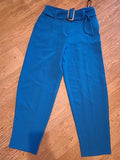 Ladies Topshop Size 8 Blue Trousers With Belt