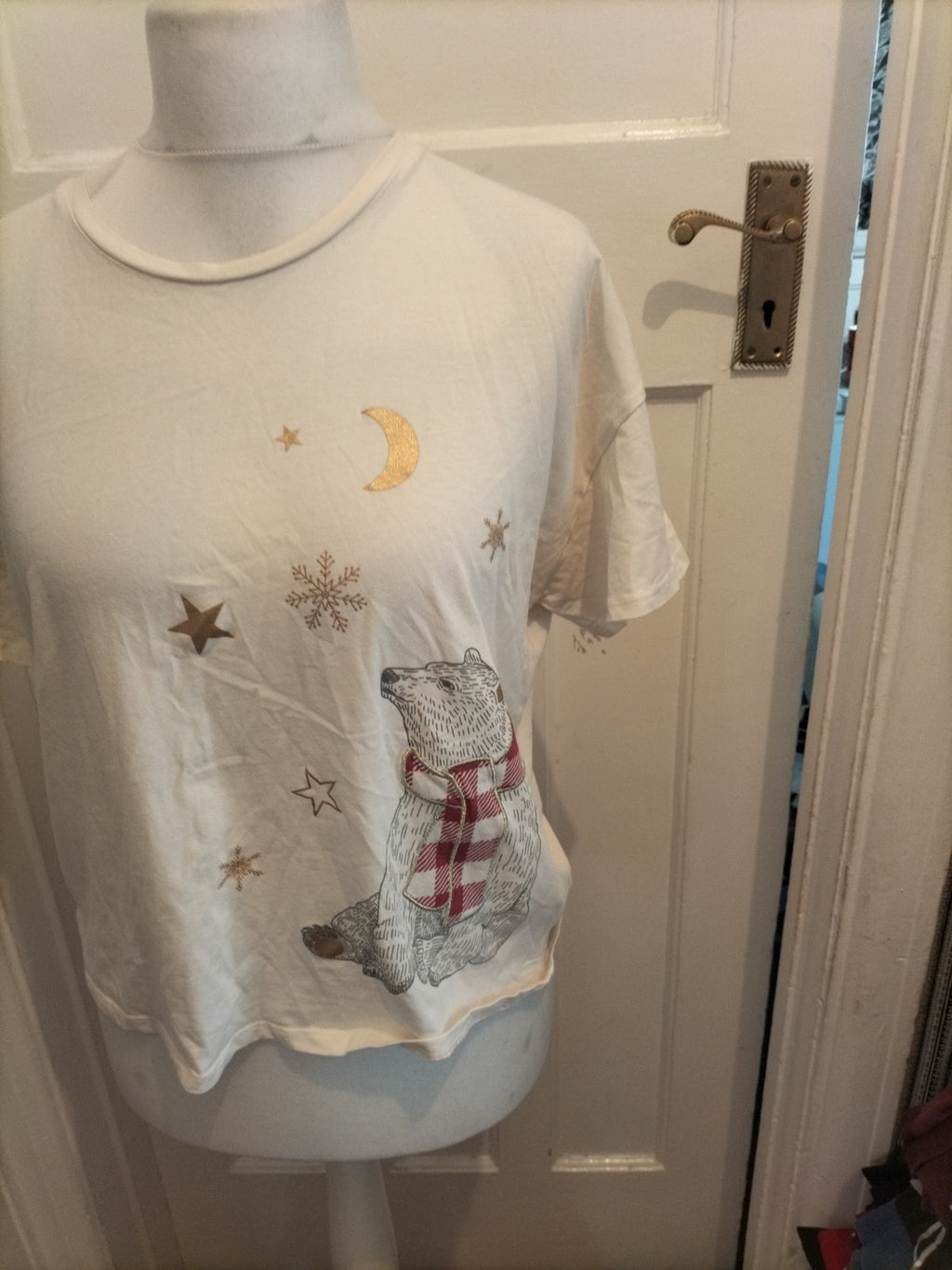 George 12-14 Teddy Short Sleeved Pyjama Top