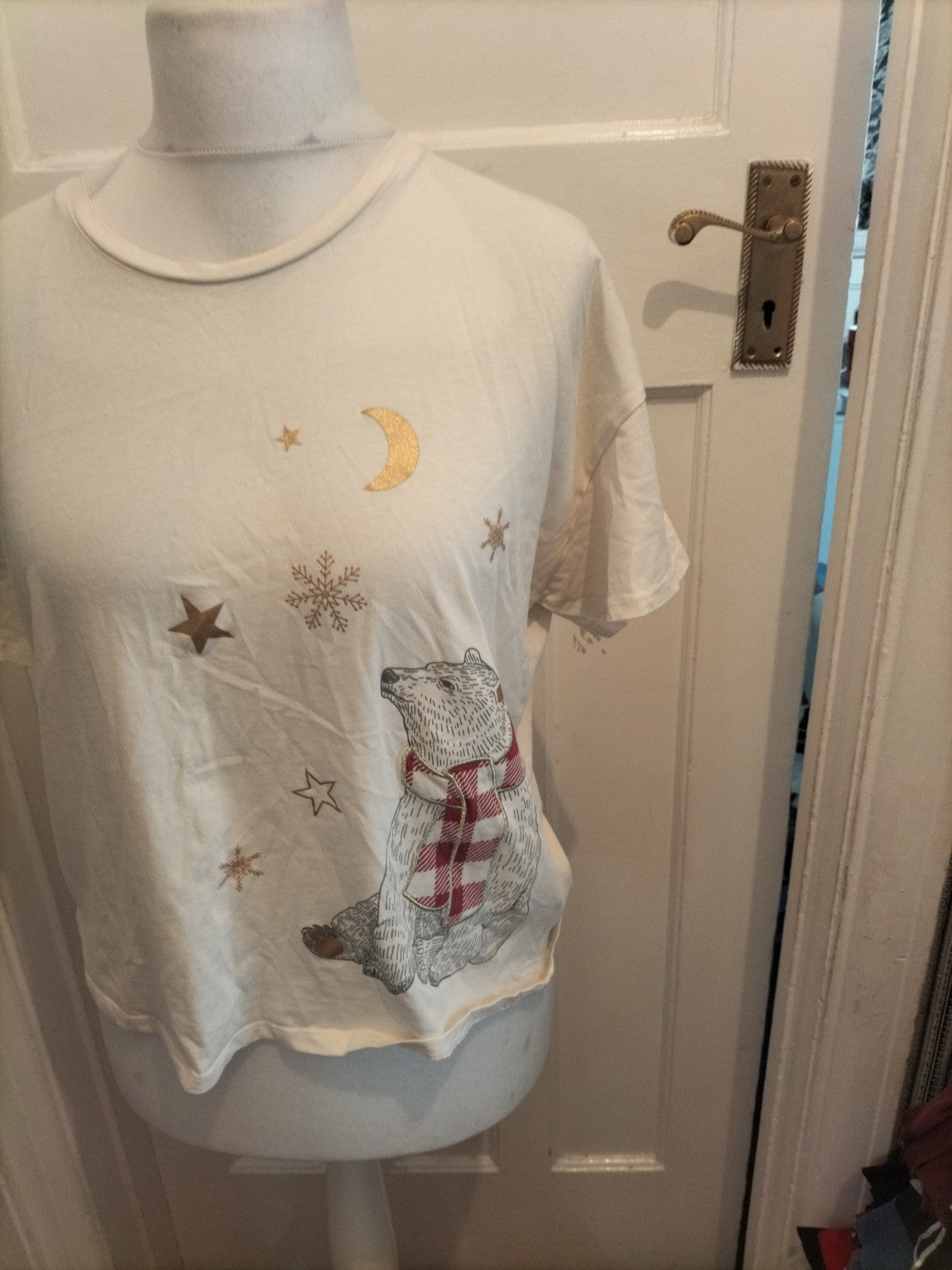 George 12-14 Teddy Short Sleeved Pyjama Top