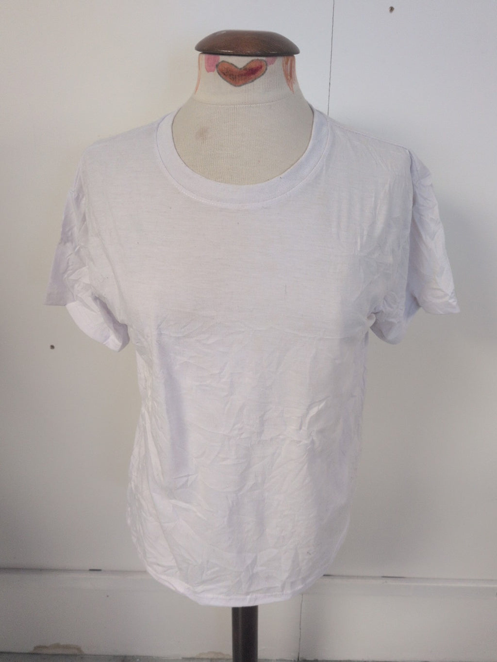 Ladies Size Medium Plain White Short Sleeve T-shirt