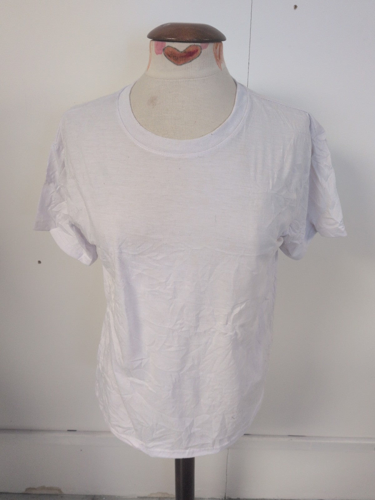 Ladies Size Medium Plain White Short Sleeve T-shirt