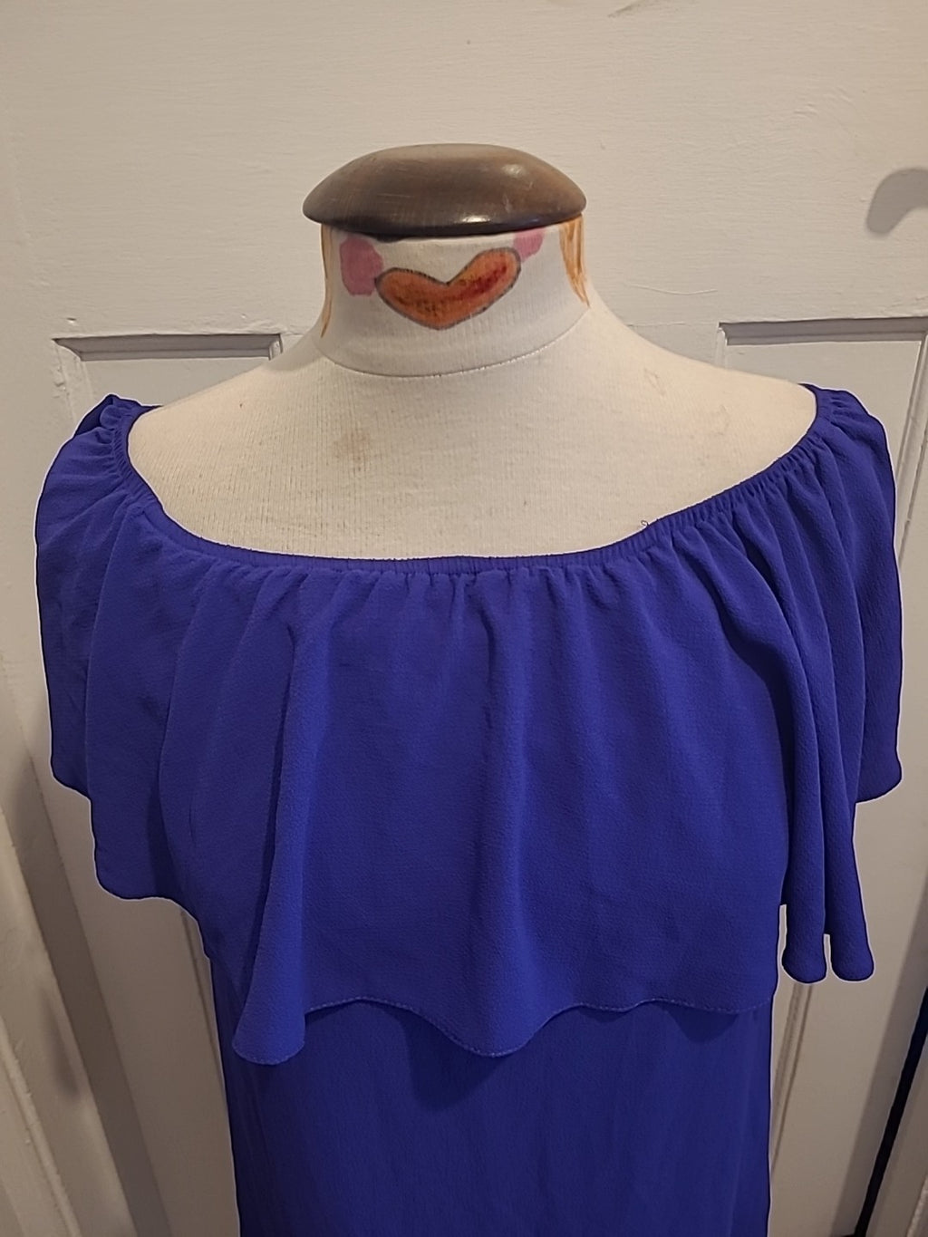 Ladies New Look Size 10 Purple Short Sleeved Dress