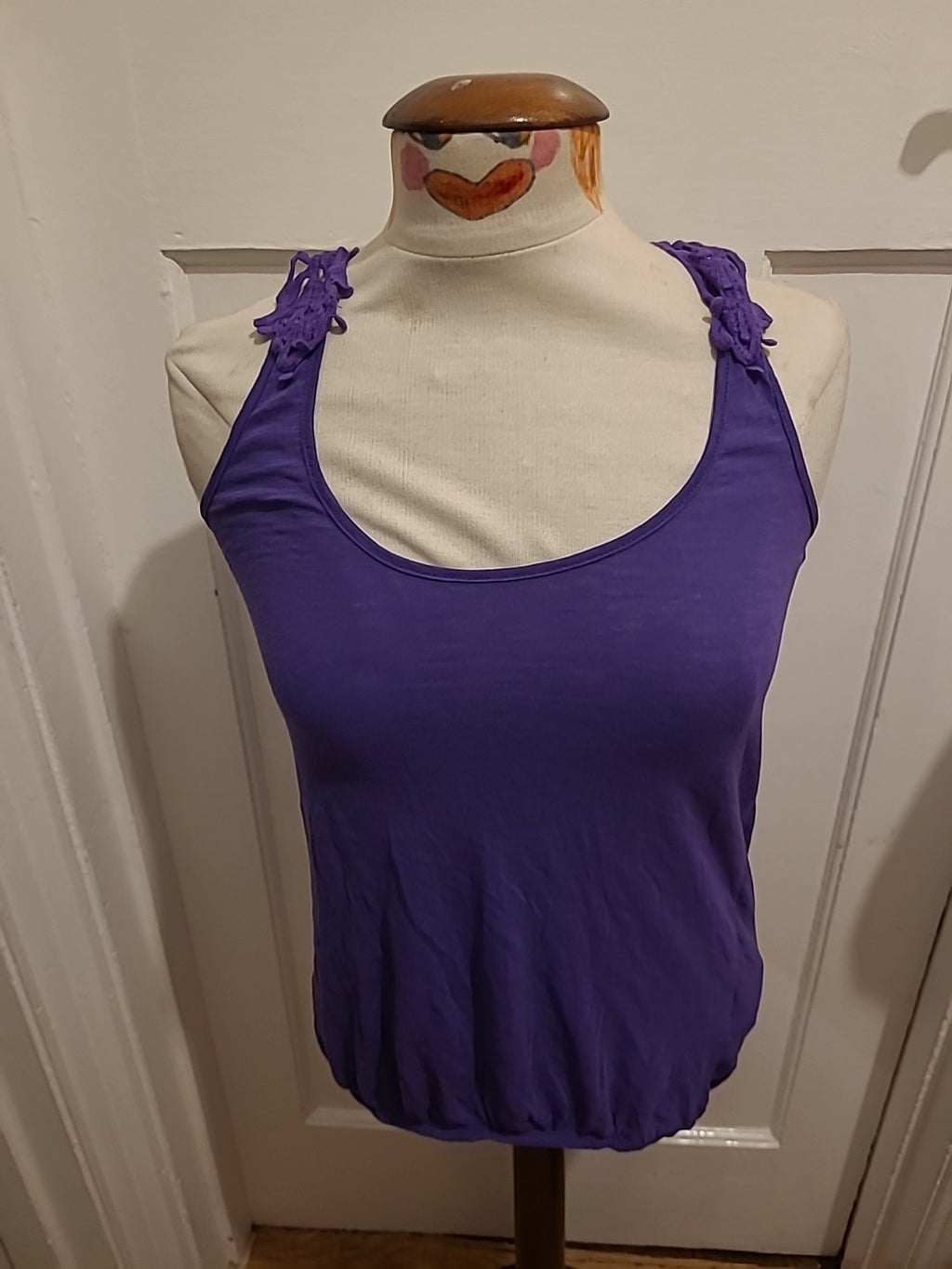 Ladies New Look Size 8 Purple Sleeveless Detailed Back Top
