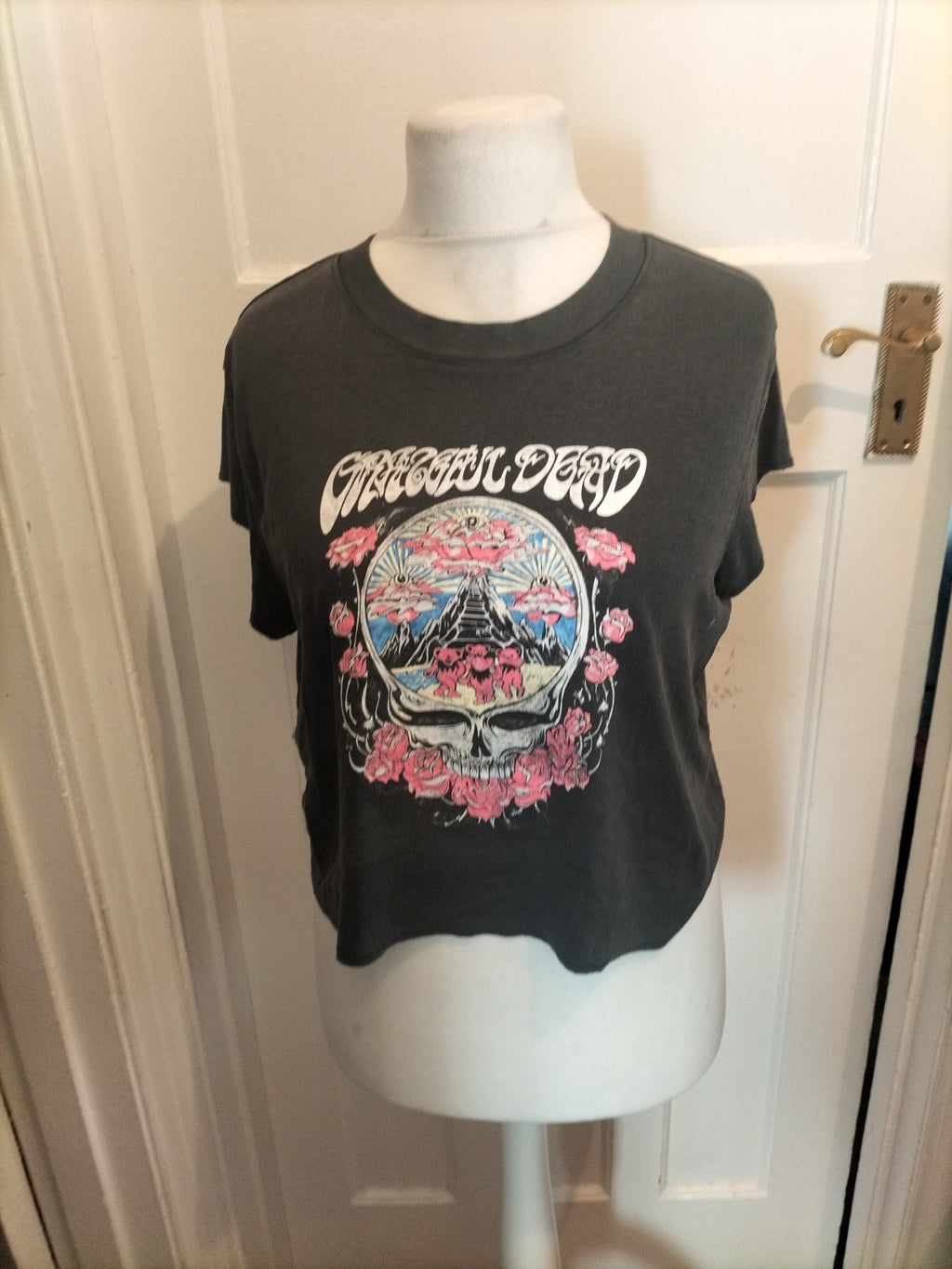 Ladies Grateful Deed Size XL Grey Printed Short Sleeved Tshirt