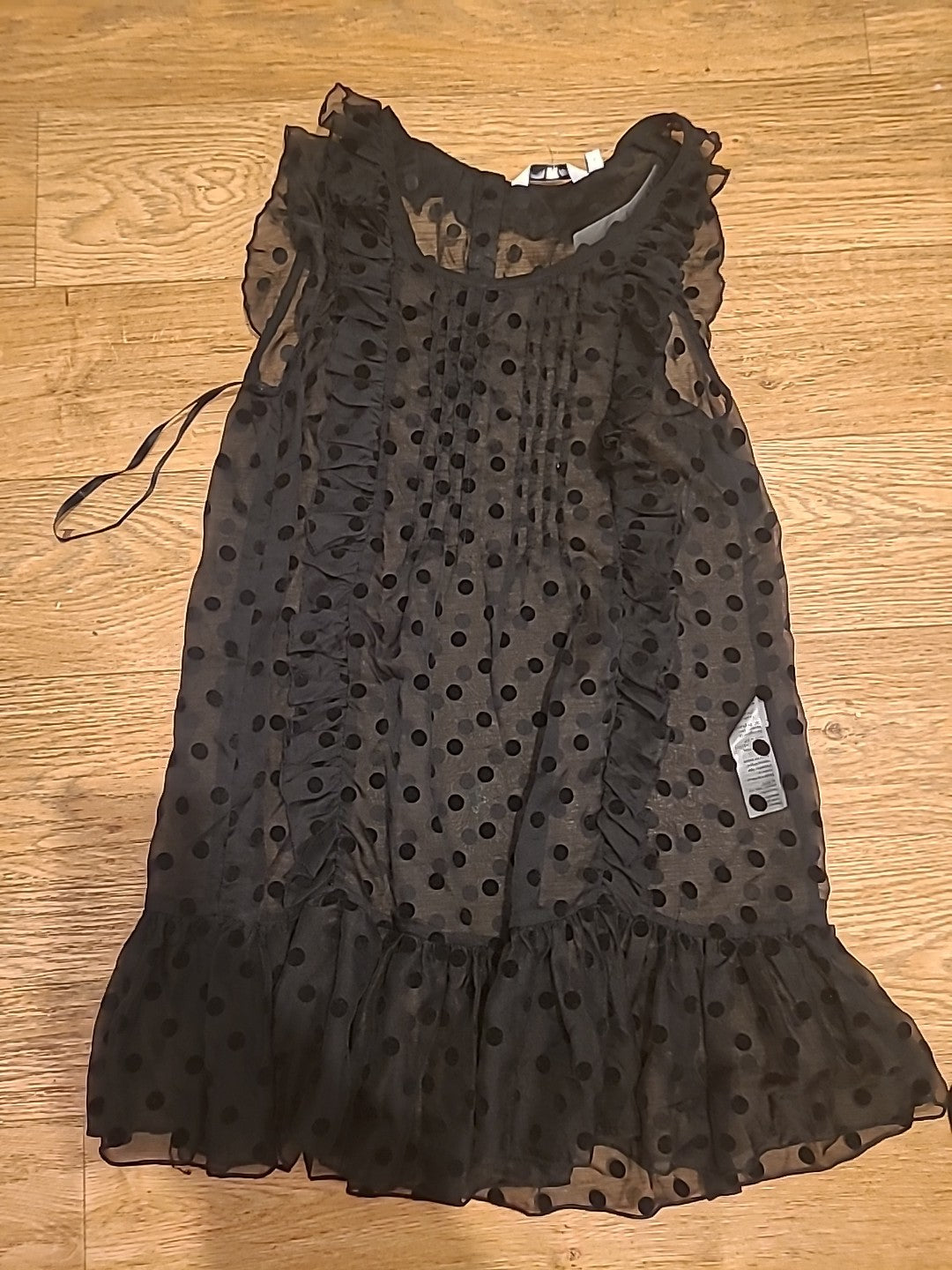 Brand New Ladies New Look Size 8 Black Spotty See Through Sleeveless Blouse
