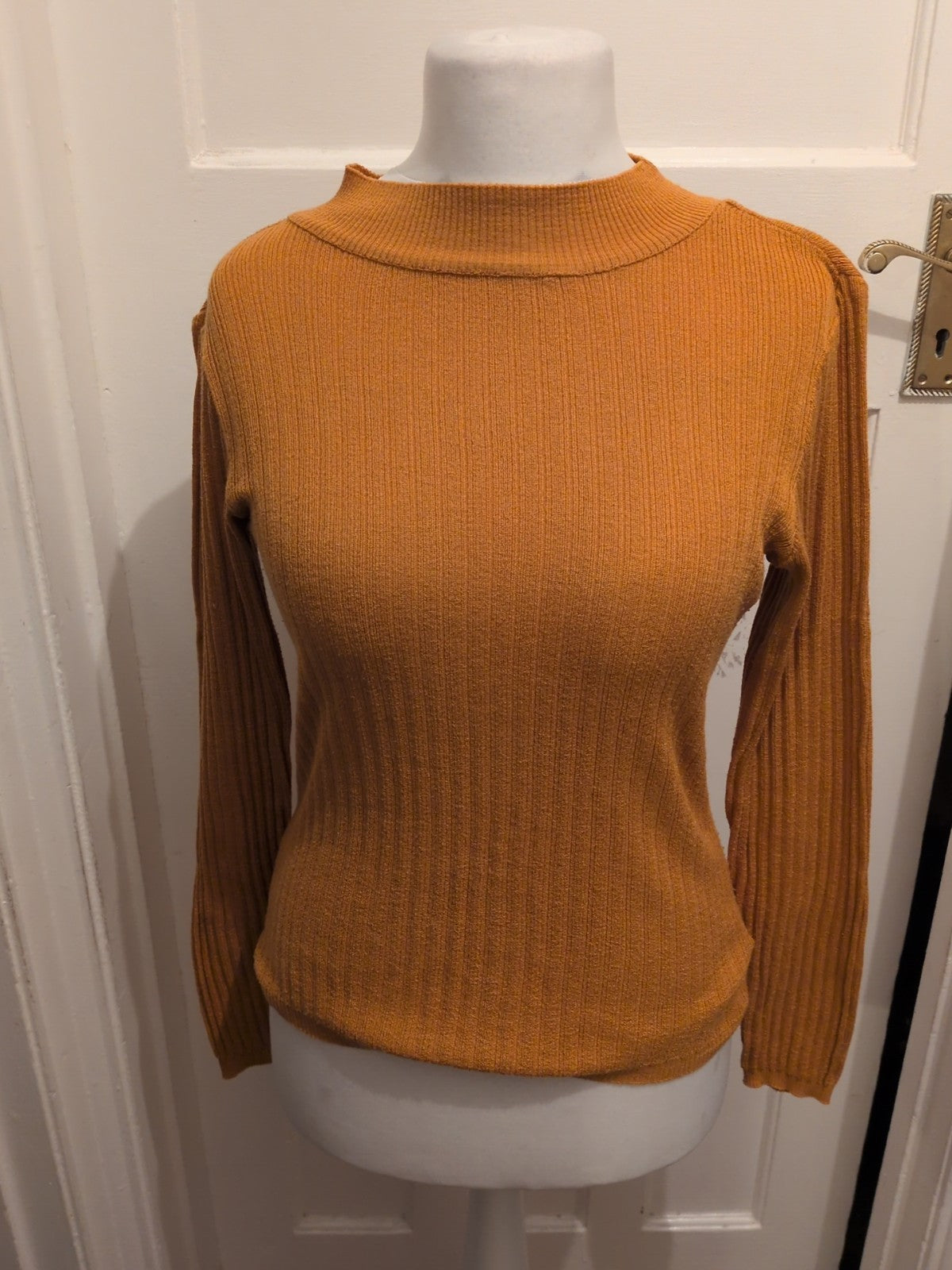 Primark 12-14 Mustard Long Sleeve Cowl Neck Jumper