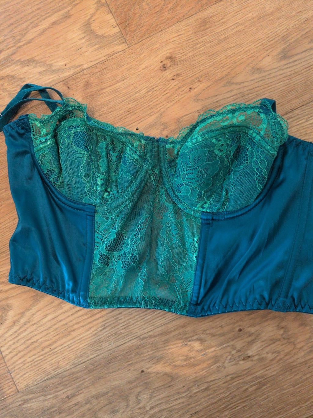 Primark 34b Teal Corset Bra Padded And Wired
