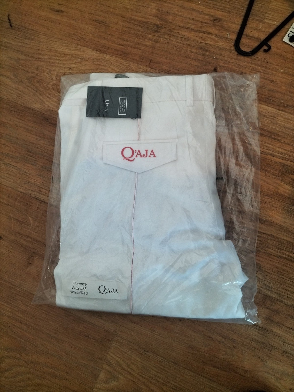 Brand New Qaja Size 32x35 White/Red Trousers