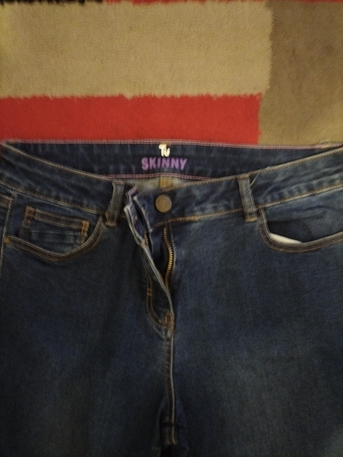 Ladies Tu Size 12r Skinny Blue Denim Jeans