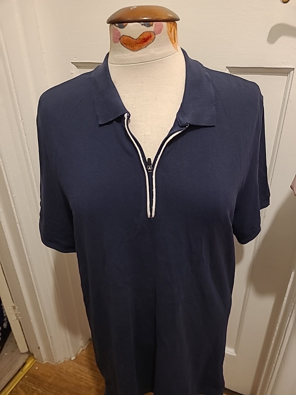 Mens Causal Friday Size Large Navy Short Sleeved Polo