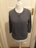 Ladies Monsoon Size 18 Grey Buttoned Cardigan