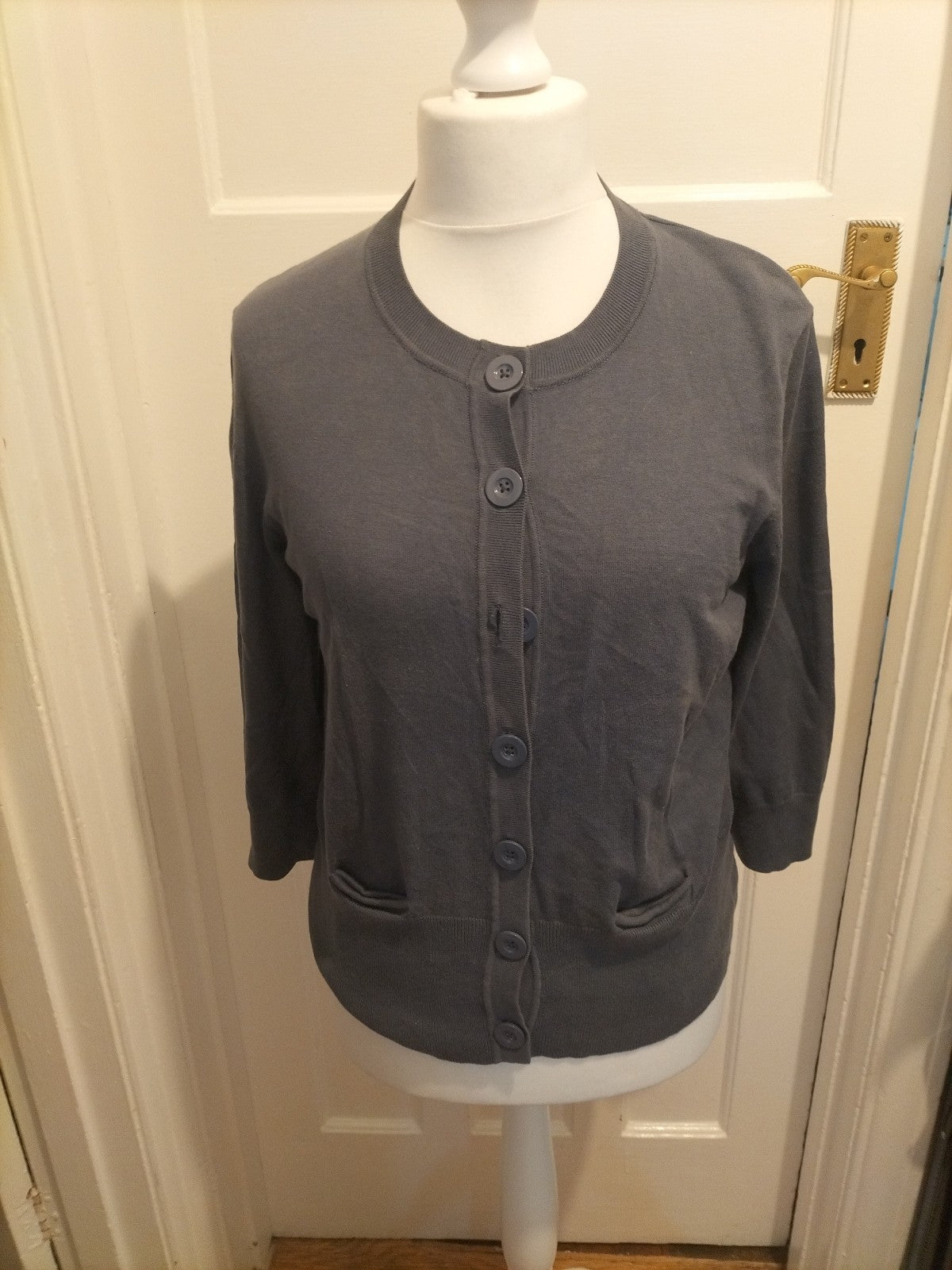 Ladies Monsoon Size 18 Grey Buttoned Cardigan
