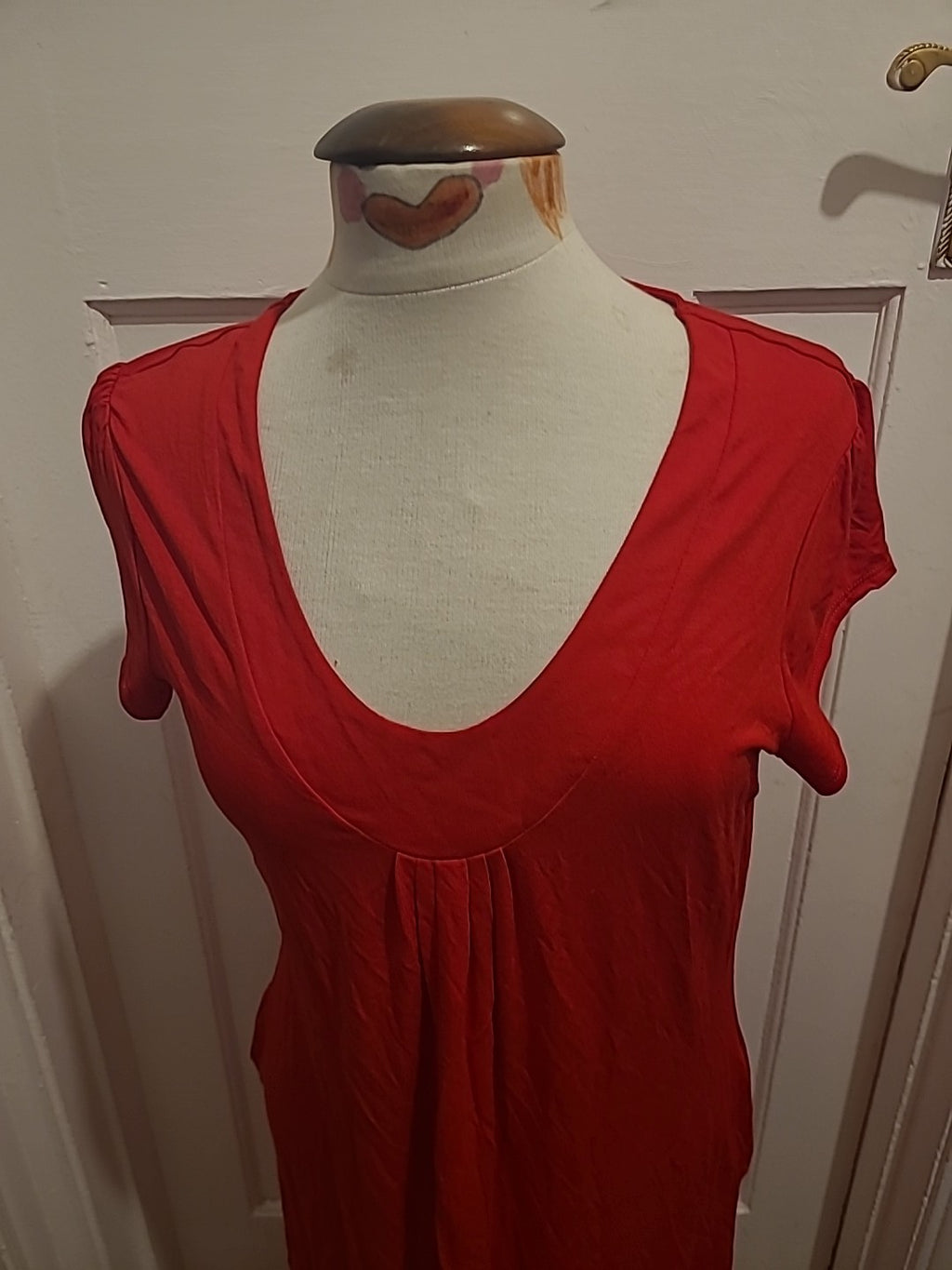 Ladies Marks And Spencer Size 12 Cherry Red Sleeveless Dress